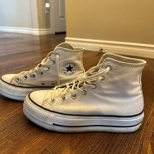 Converse Women's White Platform High tops